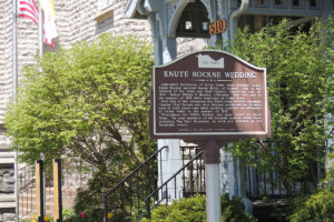 Knute Rockne Wedding Marker - Erie County Ohio Historical Society