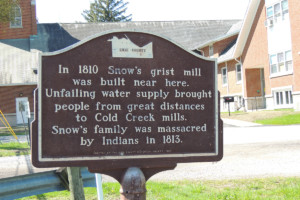 Snow Grist Mill Marker - Erie County Ohio Historical Society